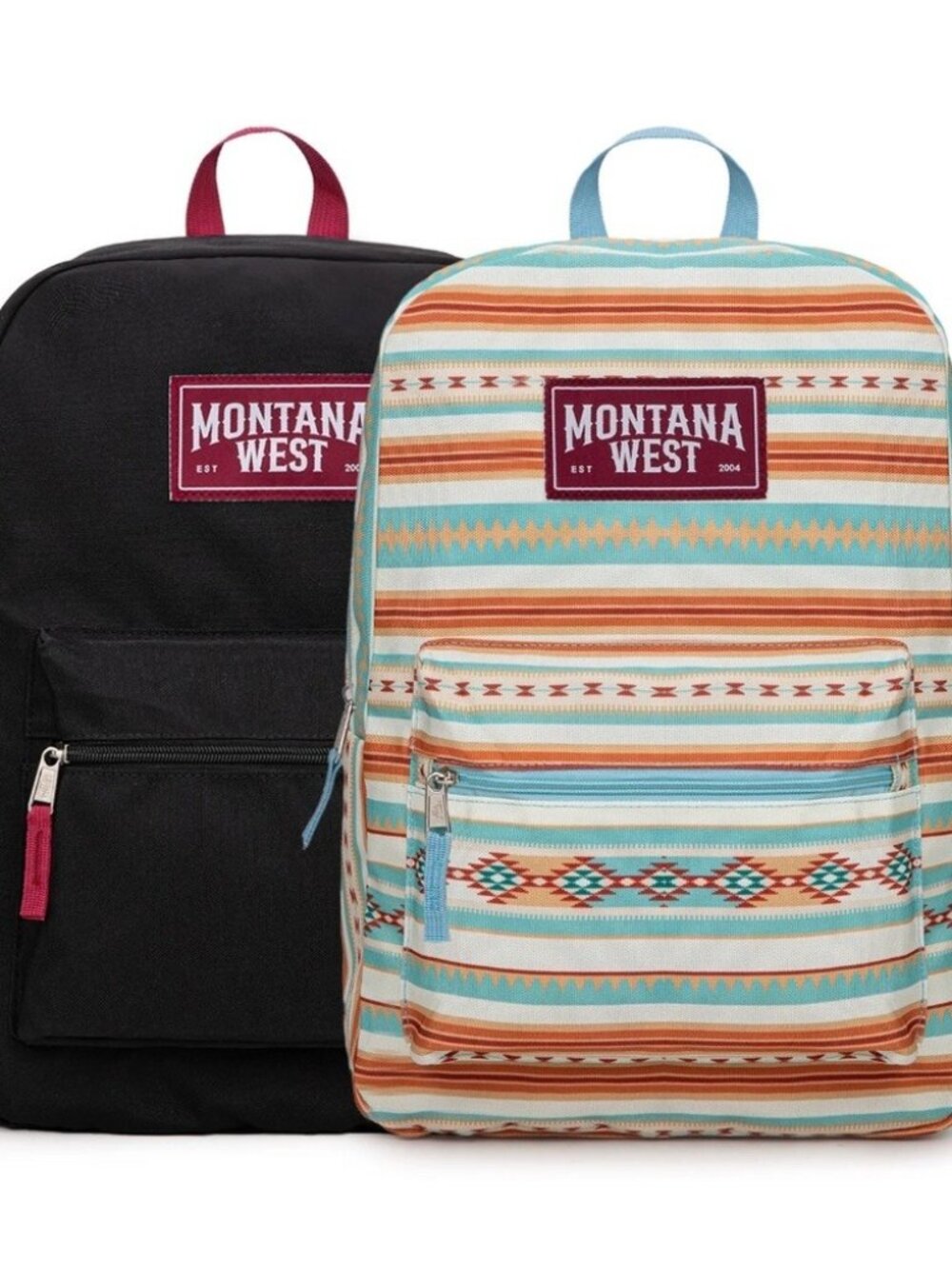 Montana West Serape Aztec Print Backpack -2Pcs Set - Blue